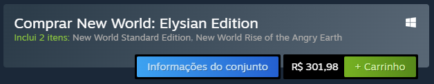Preço Steam New World 301,98
